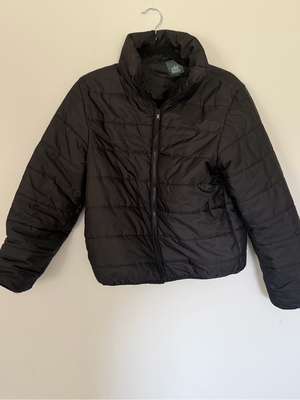 Wild Fable Black Cropped Puffer Jacket Size Small
